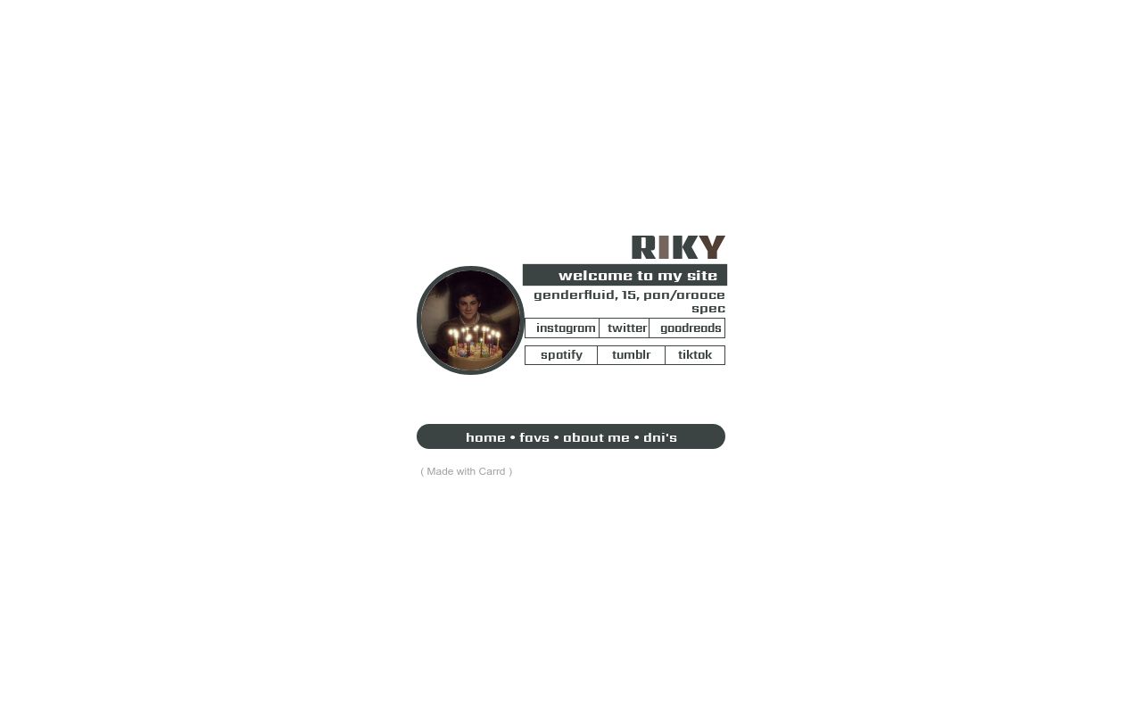 Carrd profile picture for @riky
